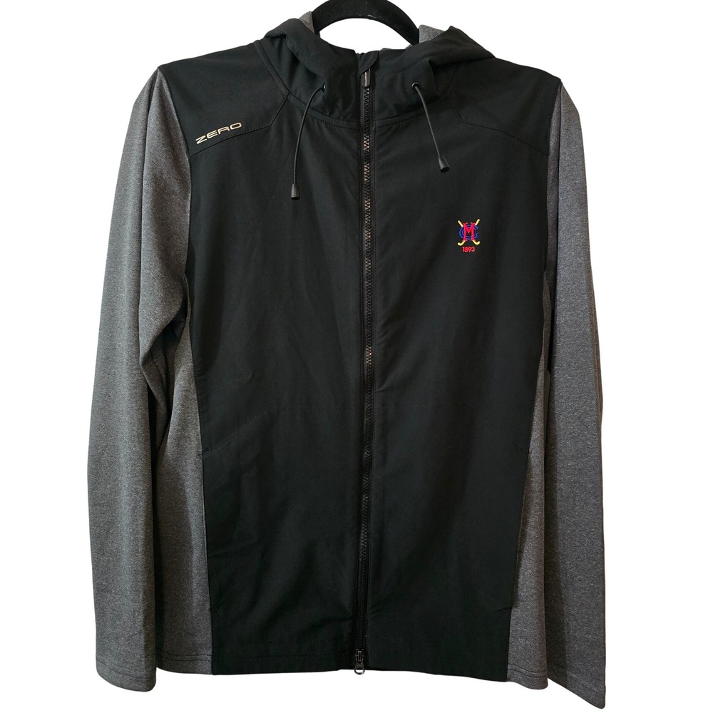 Zero Restriction The Champ Hoodie Black Grey Montclair Golf Club Jacket sz Small